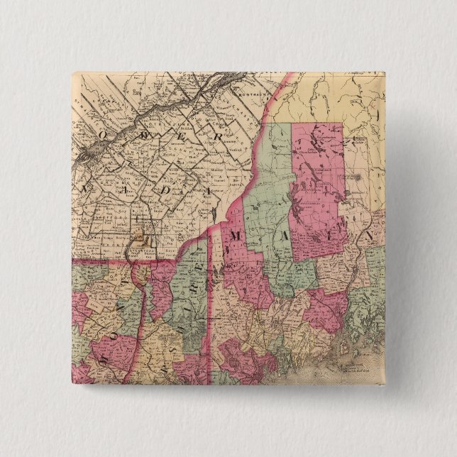 New England 2 Pinback Button (Front)