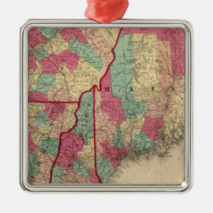 New England and Lower Canada Metal Ornament