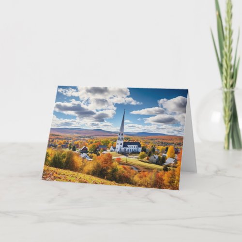 New England Autumn Landscape Card