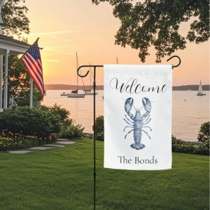 New England Blue Lobster  Garden Flag