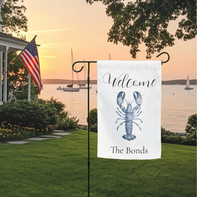 New England Blue Lobster  Garden Flag (Lobster Garden Flag)