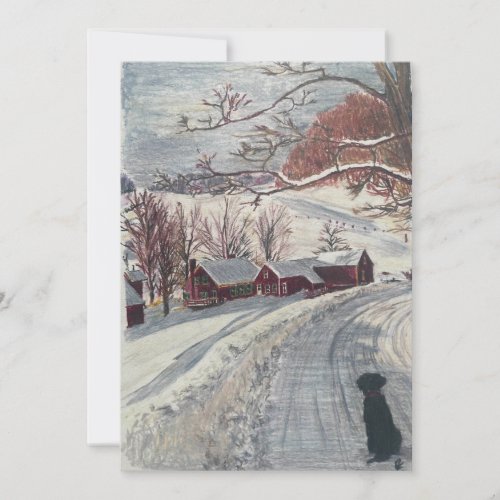 New England Christmas Flat Holiday Card