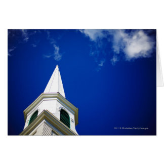 New England Church Steeple with a Royal Blue Sky
