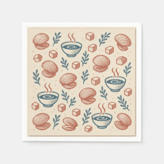 New England Clam Chowder for USA art Napkins