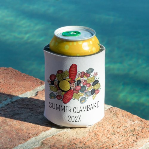 New England Clambake Lobster Boil Block Party Can Cooler