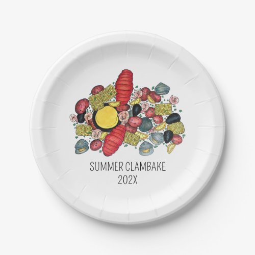 New England Clambake Lobster Boil Block Party Paper Plates
