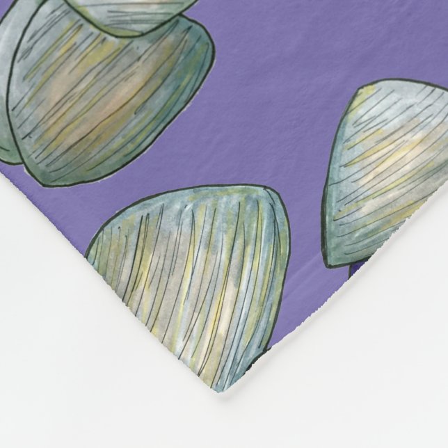 New England Clams Clambake Beach Summer Seafood Fleece Blanket (Corner)