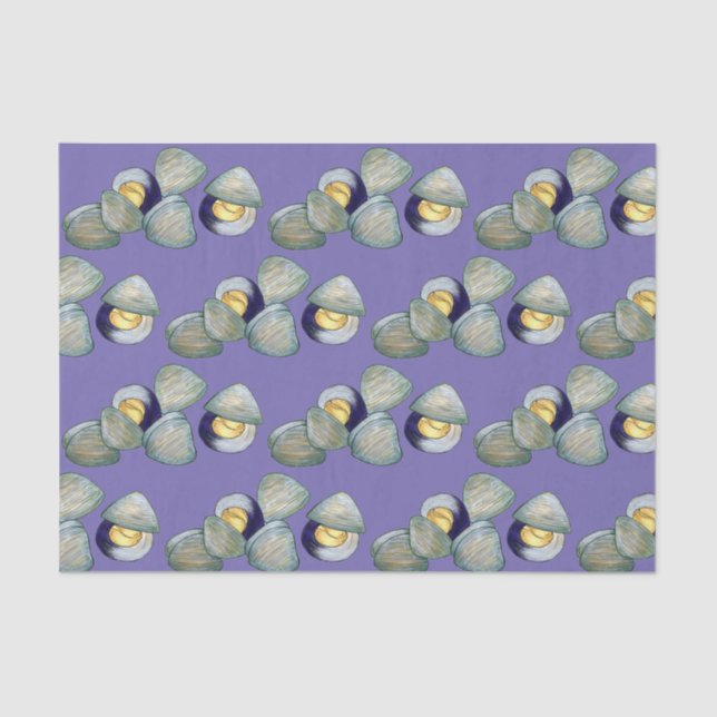 New England Clams Clambake Beach Summer Seafood Tissue Paper (Front)