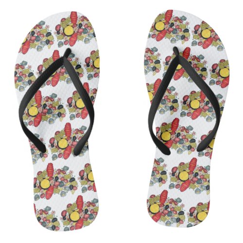New England Clams Lobster Clambake Seafood Dinner Flip Flops
