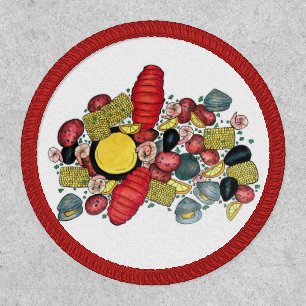 New England Clams Lobster Clambake Seafood Dinner Patch