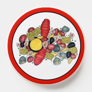 New England Clams Lobster Clambake Seafood Dinner PopSocket