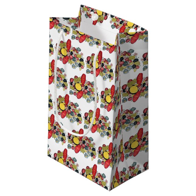 New England Clams Lobster Clambake Seafood Dinner Small Gift Bag (Front Angled)