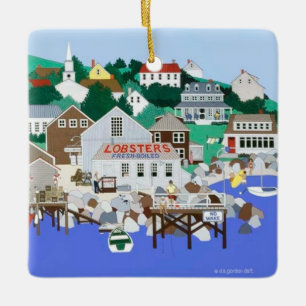 New England Coast Ceramic Ornament