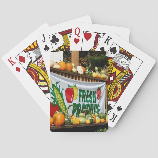 New England Country Farm Stand Autumn  Poker Cards (Back)
