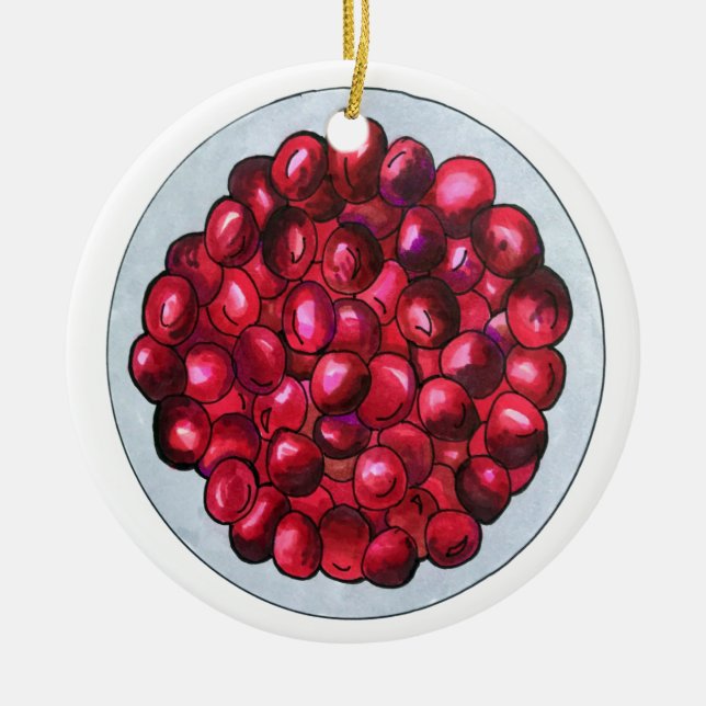 New England Cranberries Cranberry Bog Berries Ceramic Ornament (Front)