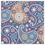New England Farm Bandana Paisley Print Blue Fabric