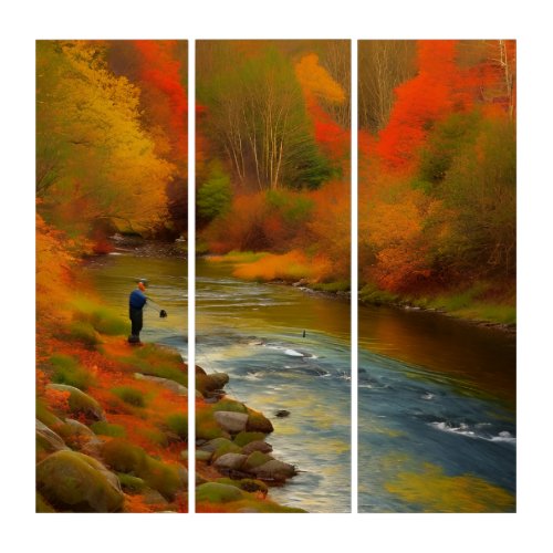  New England Fishing Triptych _ Riverside Beauty