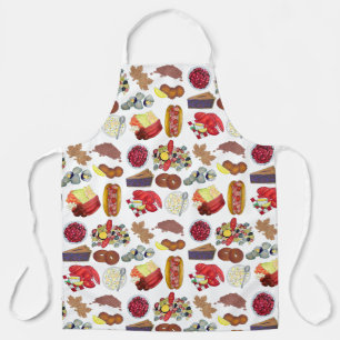 New England Foods Lobster Clams Cranberries Apron