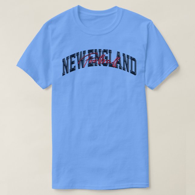 New England Football 3D Chrome T-Shirt (Design Front)