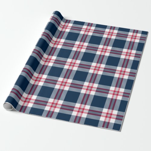 New England Football Plaid Wrapping Paper