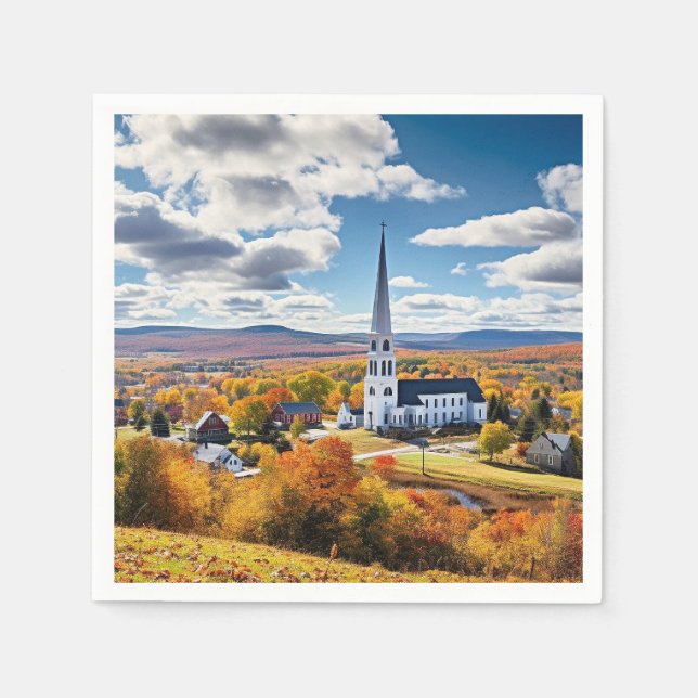 New England Landscape in Fall Napkins (Front)