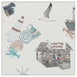 New England Lobster Shack Ditsy Fabric