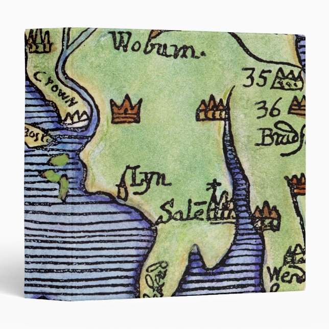 NEW ENGLAND MAP 1677 3 RING BINDER (Front/Spine)