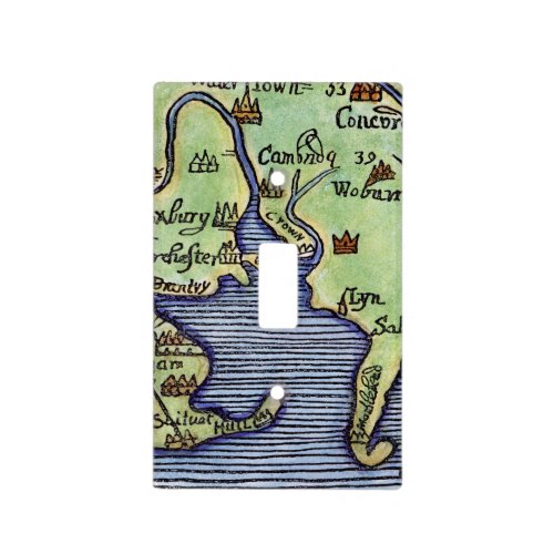 NEW ENGLAND MAP 1677 LIGHT SWITCH COVER