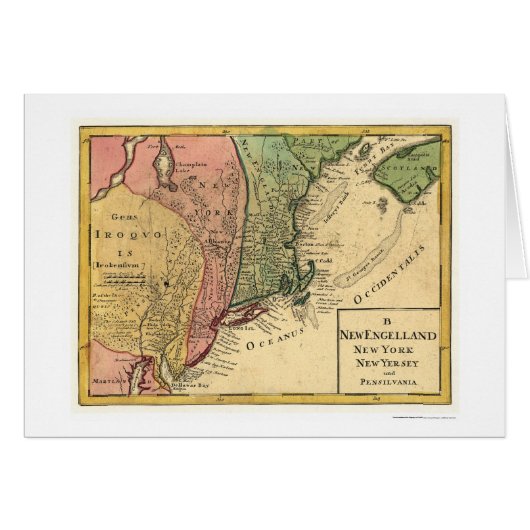 New England Map 1759 Cards (Front Horizontal)