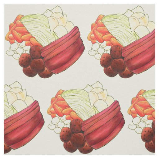 New England Meal Boiled Dinner Corned Beef Cabbage Fabric