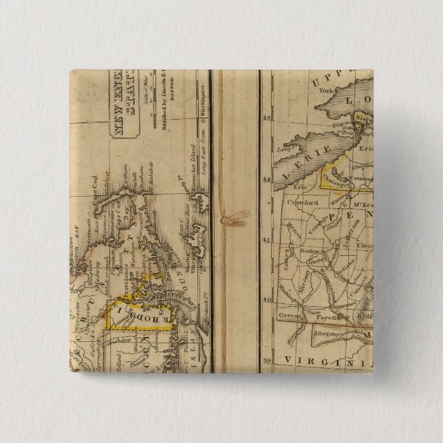 New England, Middle States Button (Front)