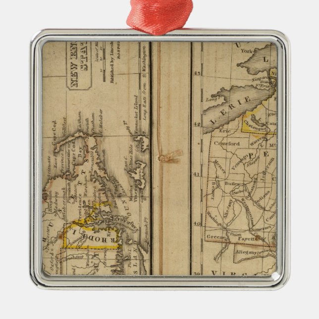 New England, Middle States Metal Ornament (Front)