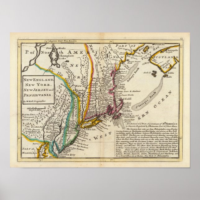 New England, New York, New Jersey and Pennsylvania Poster (Front)