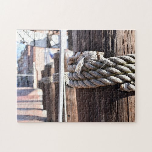 New England Old Port Portland ME Maine Boat Rope Jigsaw Puzzle