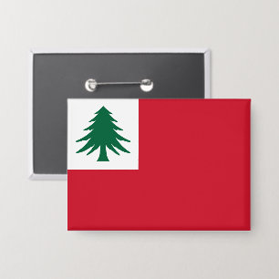 New England Pine Tree Flag Button