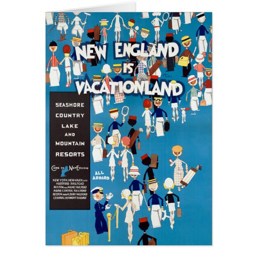 New England Restored Vintage Travel Poster (Front)