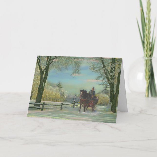 New England Sleigh Ride, Gallery Card (Christmas) (Front)