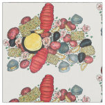 New England Summer Clambake Seafood Dinner Food Fabric