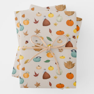 New England Thanksgiving Northeast Autumn Maple Wrapping Paper Sheets