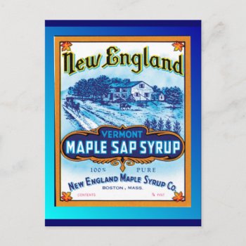 New England Vermont Maple Syrup Postcard by tnmpastperfect at Zazzle