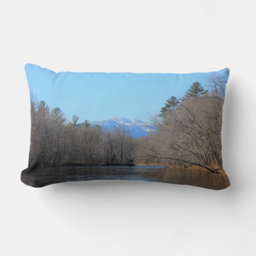 New England Winter Mount Washington II Designer Lumbar Pillow