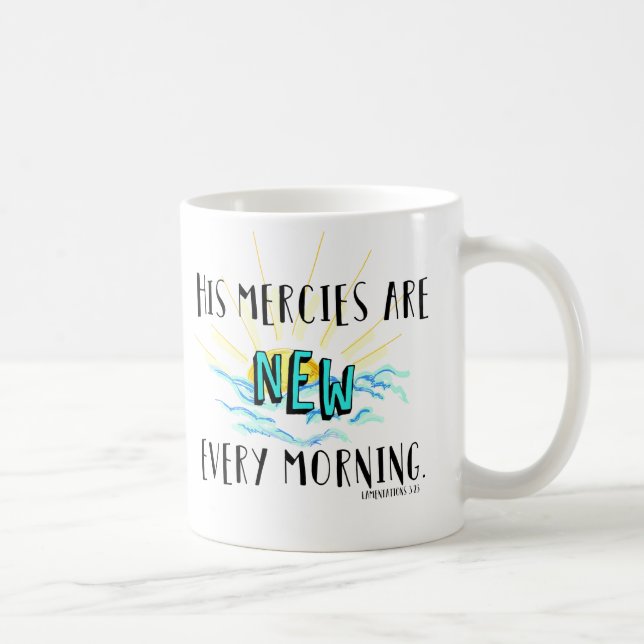 New Every Morning Blue Coffee Mug (Right)