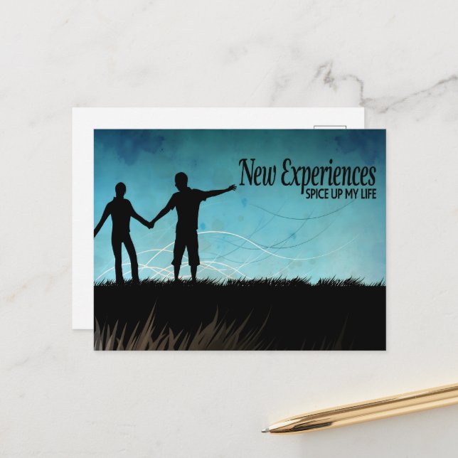 "New experiences" Motivation Affirmation Postcard (Front/Back In Situ)