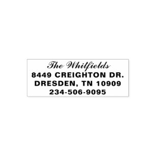 New Family Script Name Return Address Self-inking Stamp