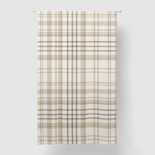 New Farmhouse Beige & Taupe Plaid Blackout Curtains