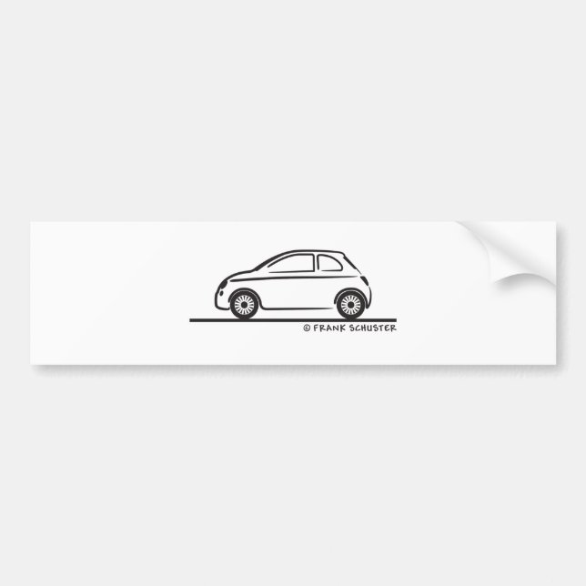 New Fiat 500 Cinquecento Bumper Sticker (Front)