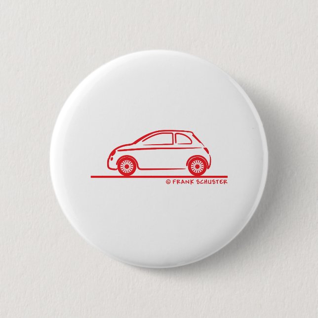 New Fiat 500 Cinquecento Pinback Button (Front)