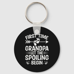 New First Time Grandpa Let The Siling Begin Keychain