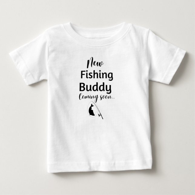 New fishing buddy coming soon baby bodysuit (Front)