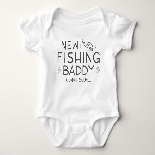 New Fishing Buddy Coming Soon Baby Bodysuit